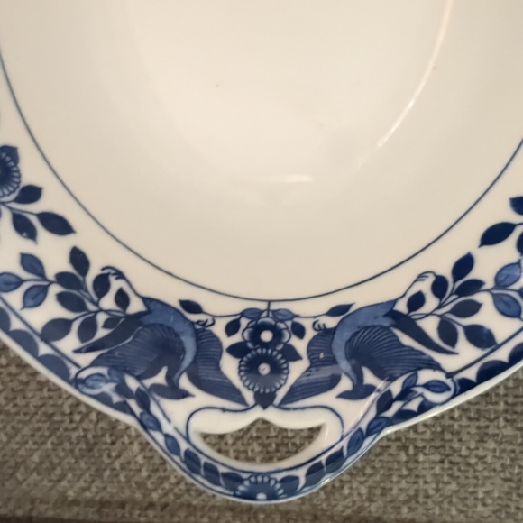 Nippon Royal Sometuke Double Phoenix Oval Serving Dish Vintage - Picture 2 of 8